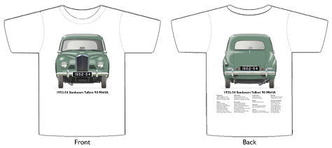 Sunbeam Talbot 90 MkIIA 1952-54 T-shirt Front & Back